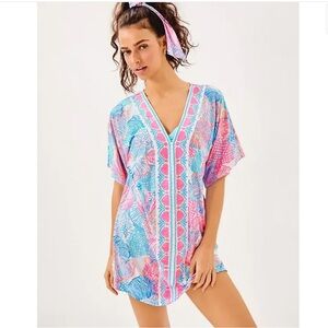 NWT Lilly Pulitzer Malachi V-Neck Cover-Up Multi Roar of the Seas